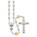  WHITE PEARL ROSARY WITH OFF WHITE OUR FATHER BEADS 